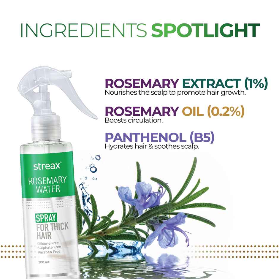 Streax Rosemary Water Spray for Hair Growth