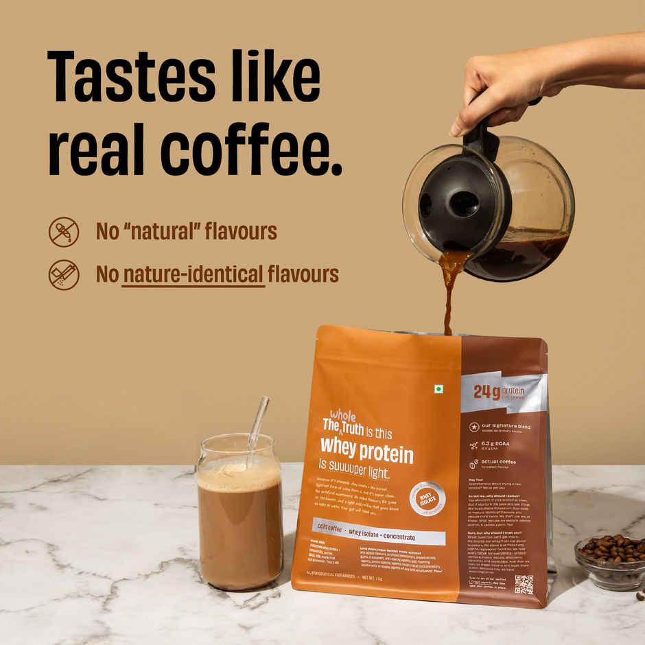 The Whole Truth Whey Protein Powder Cold Coffee (24g Protein Per Scoop)
