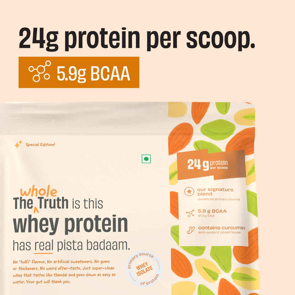 The Whole Truth Whey Protein Powder Pista Badaam Shake (24g Protein Per Scoop) Combo