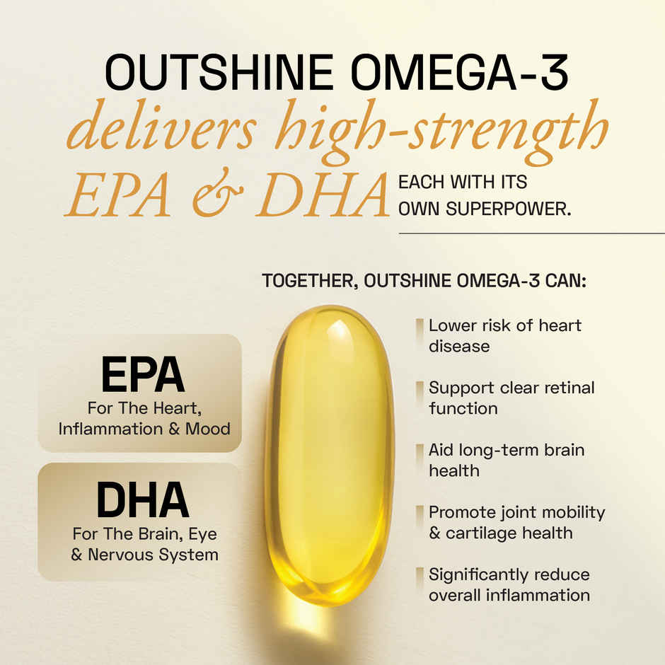 Ace Blend Outshine Omega 3 Fish Oil Capsules | 4x Strength | 743mg EPA 528mg DHA