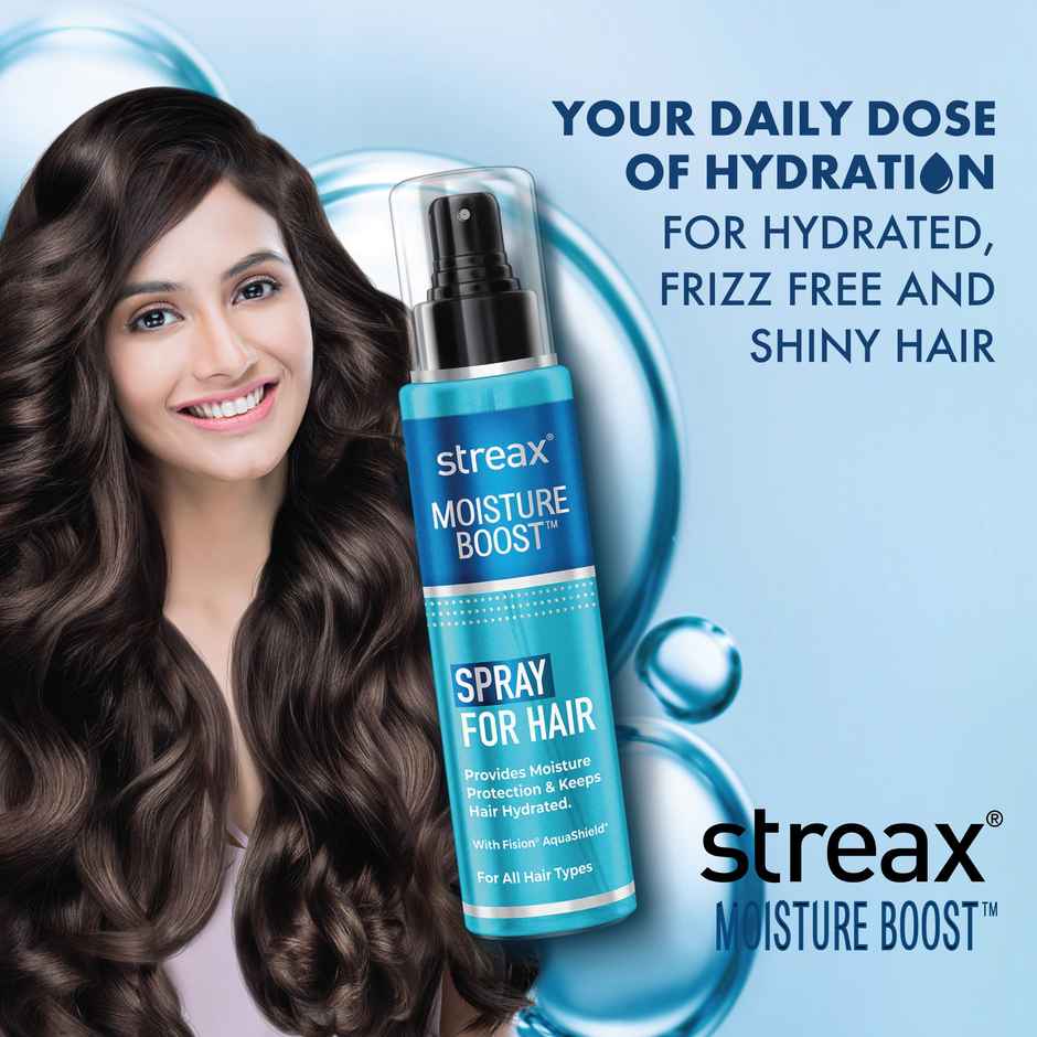 Streax Moisture Boost Spray Hair Serum | Hydrating - Frizz Free - Smooth - Silky Finish