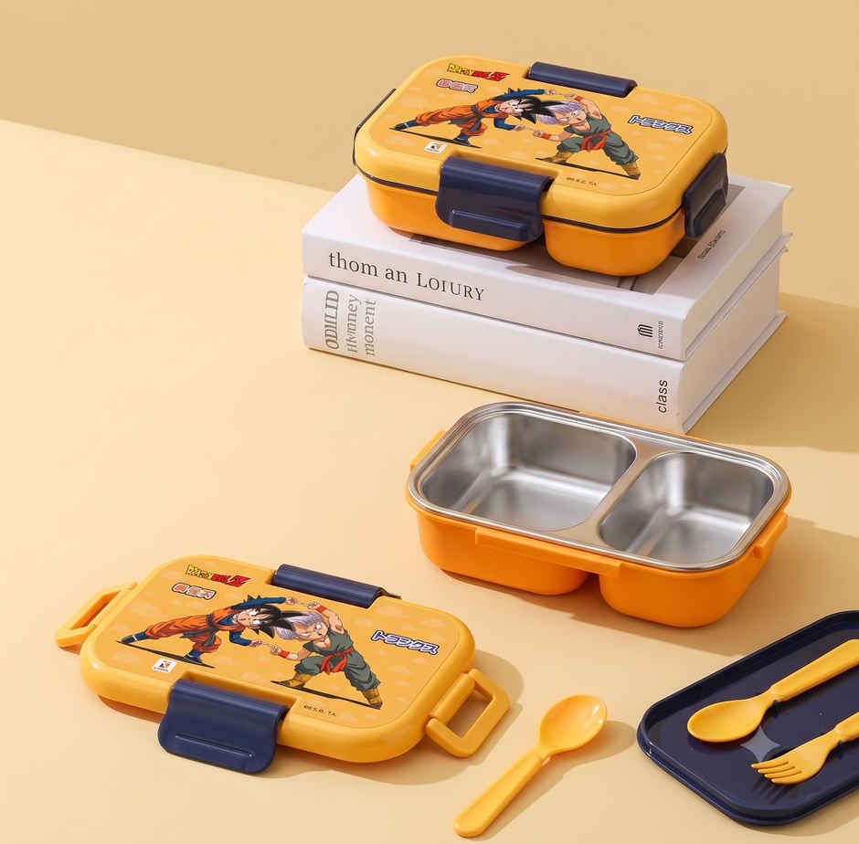 Striders Dragon Ball Z Double Compartment Lunch Box With Cutlerys Multicolor | 460 ml