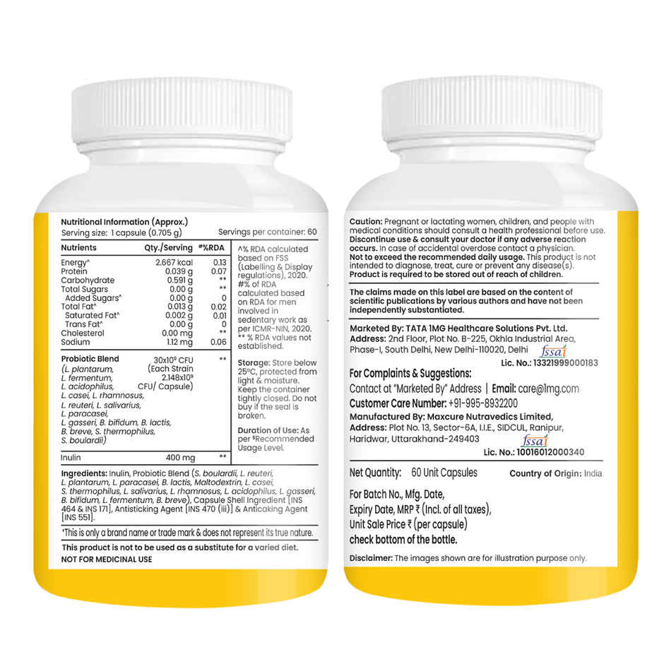 Tata 1mg Probiotics 30 Billion Cfus+ 60 Capsules