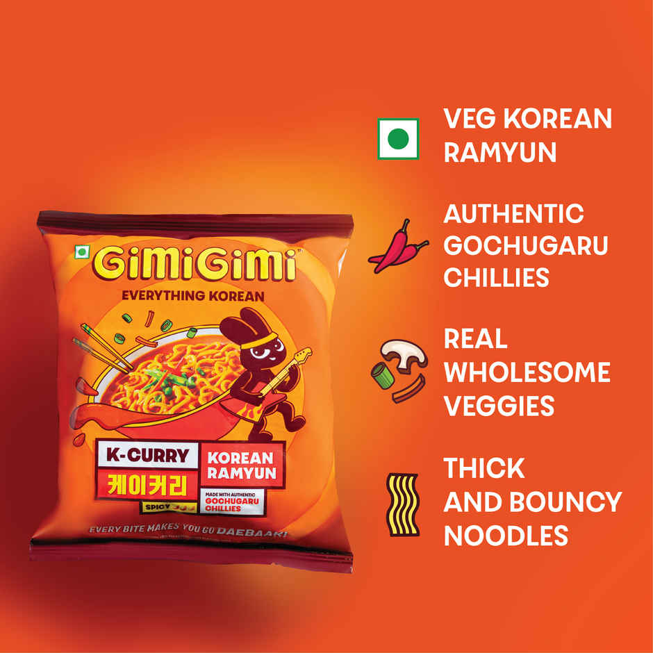 Gimi Gimi - K Curry - Veg Korean Ramen Noodles