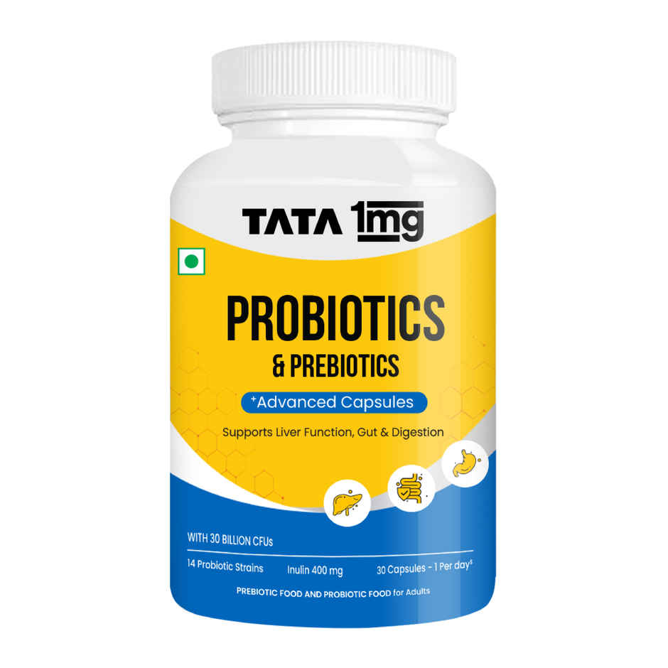 Tata 1mg Probiotics 30 Billion Cfus+ Capsule With Prebiotic Fibre Pack Of 30 Capsules