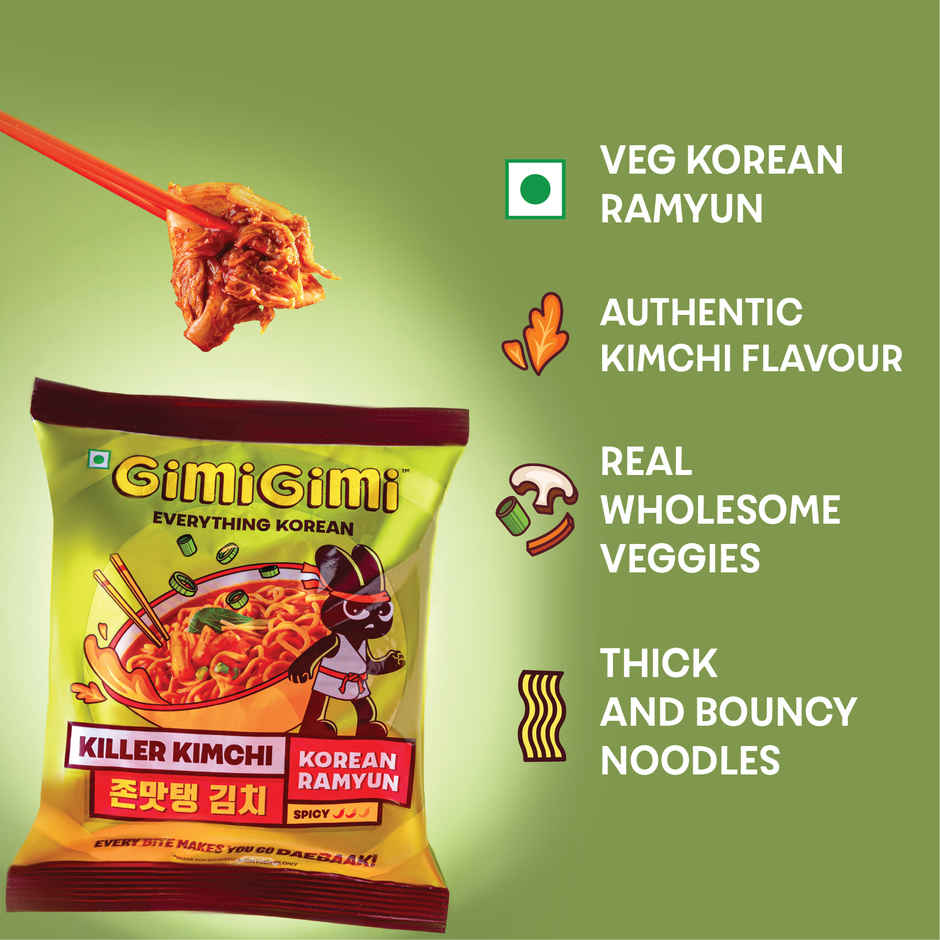 Gimi Gimi - Killer Kimchi - Veg Korean Ramen Noodles