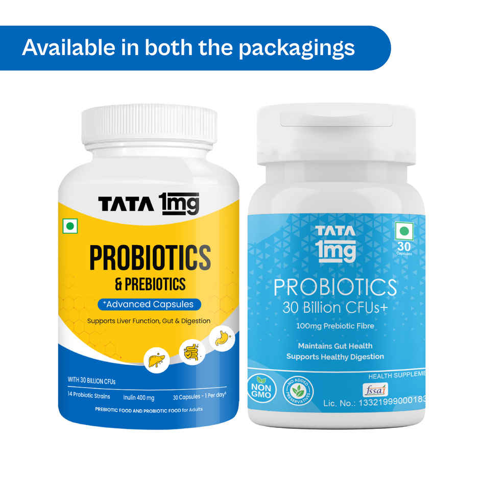 Tata 1mg Probiotics 30 Billion Cfus+ Capsule With Prebiotic Fibre Pack Of 30 Capsules