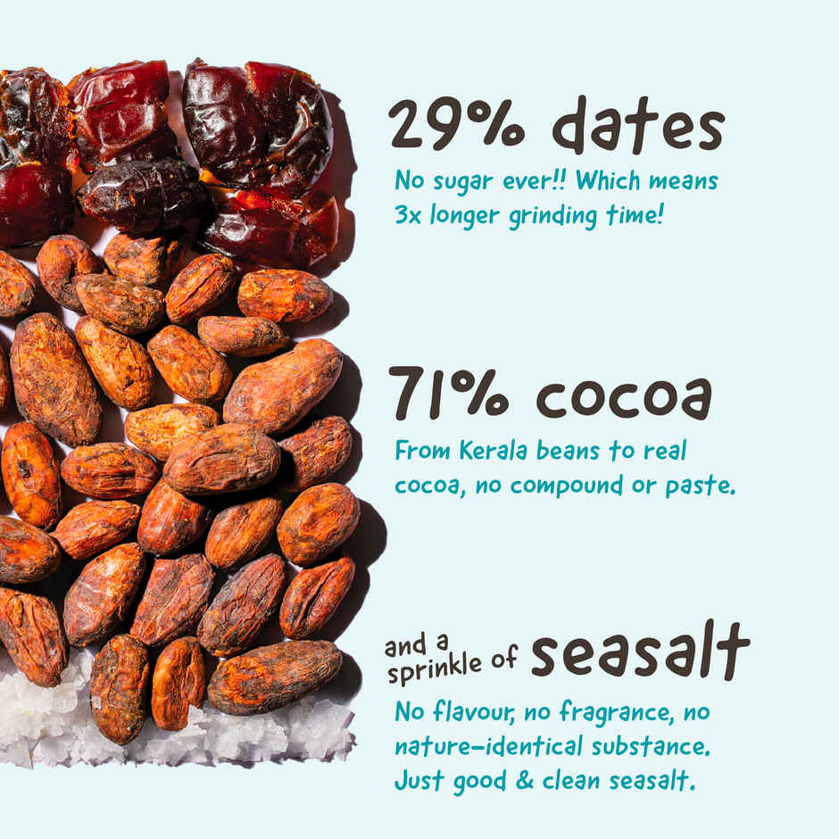 The Whole Truth Dark Cocoa Bar - Sea Salt | 80 g | Sweetened With dates