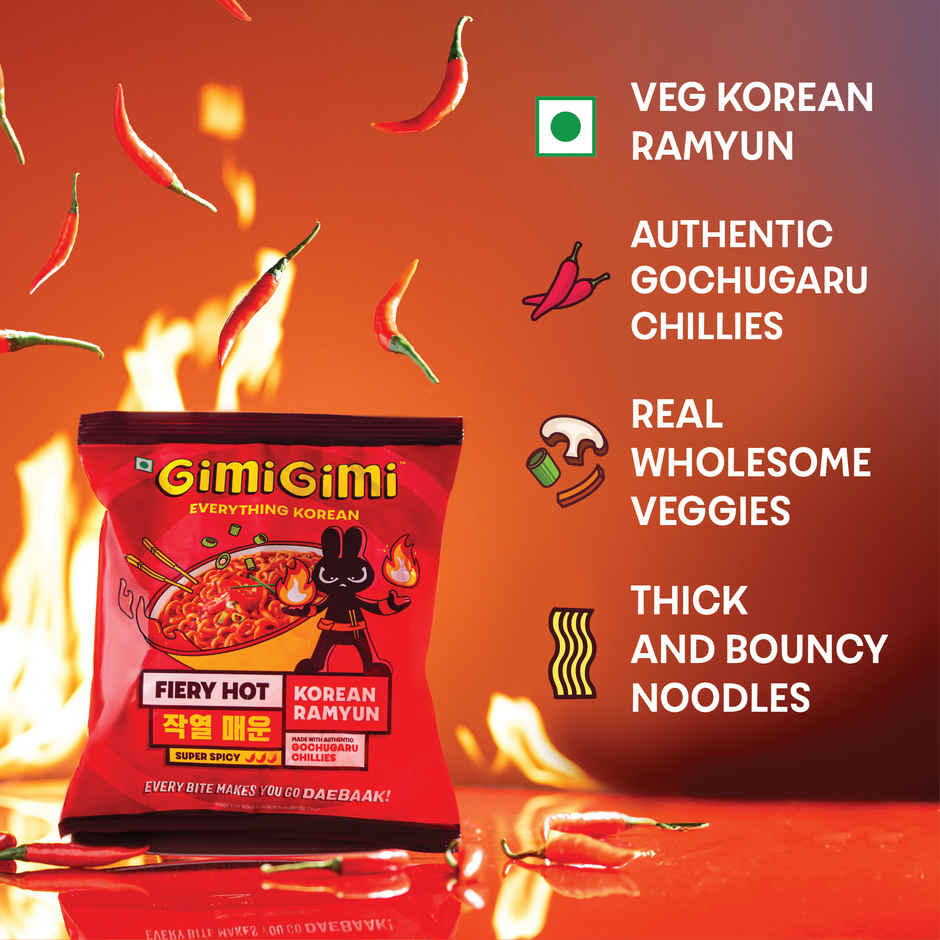 Gimi Gimi - Fiery Hot - Veg Korean Ramen Noodles