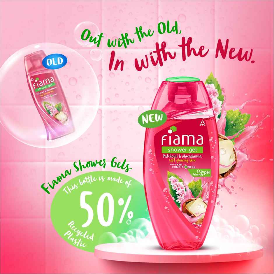 Fiama Body Wash Shower Gel Patchouli & Macadamia, with Skin Conditioners For Soft, Glowing Skin