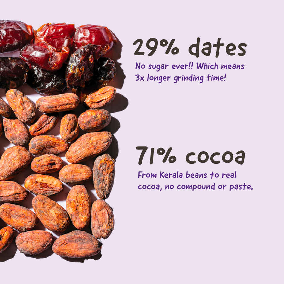 The Whole Truth Dark Cocoa Bar- 71% Dark | 80 g | Sweetened with dates