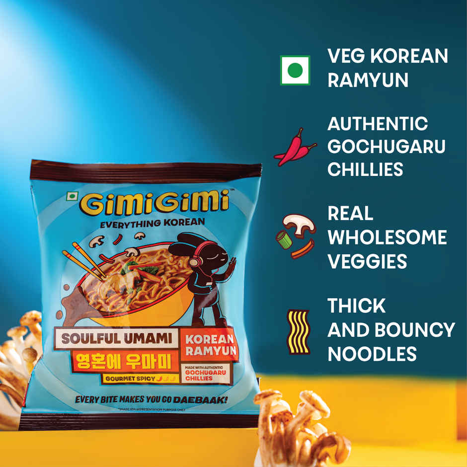 Gimi Gimi Shin Soulful Umami Veg Korean Ramen Noodles