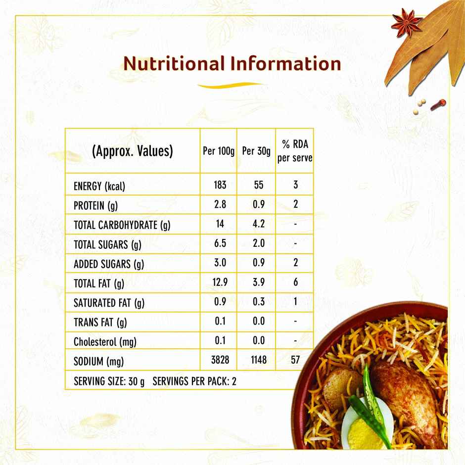 India Gate Jeera Rice | Short Grain (1kg) & India Gate Hyderabadi Classic Biryani Masala 70 Gram (70g) Combo