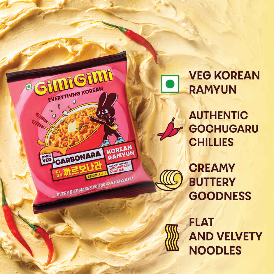 Gimi Gimi - Veg Carbonara - Veg Korean Ramen Noodles Combo