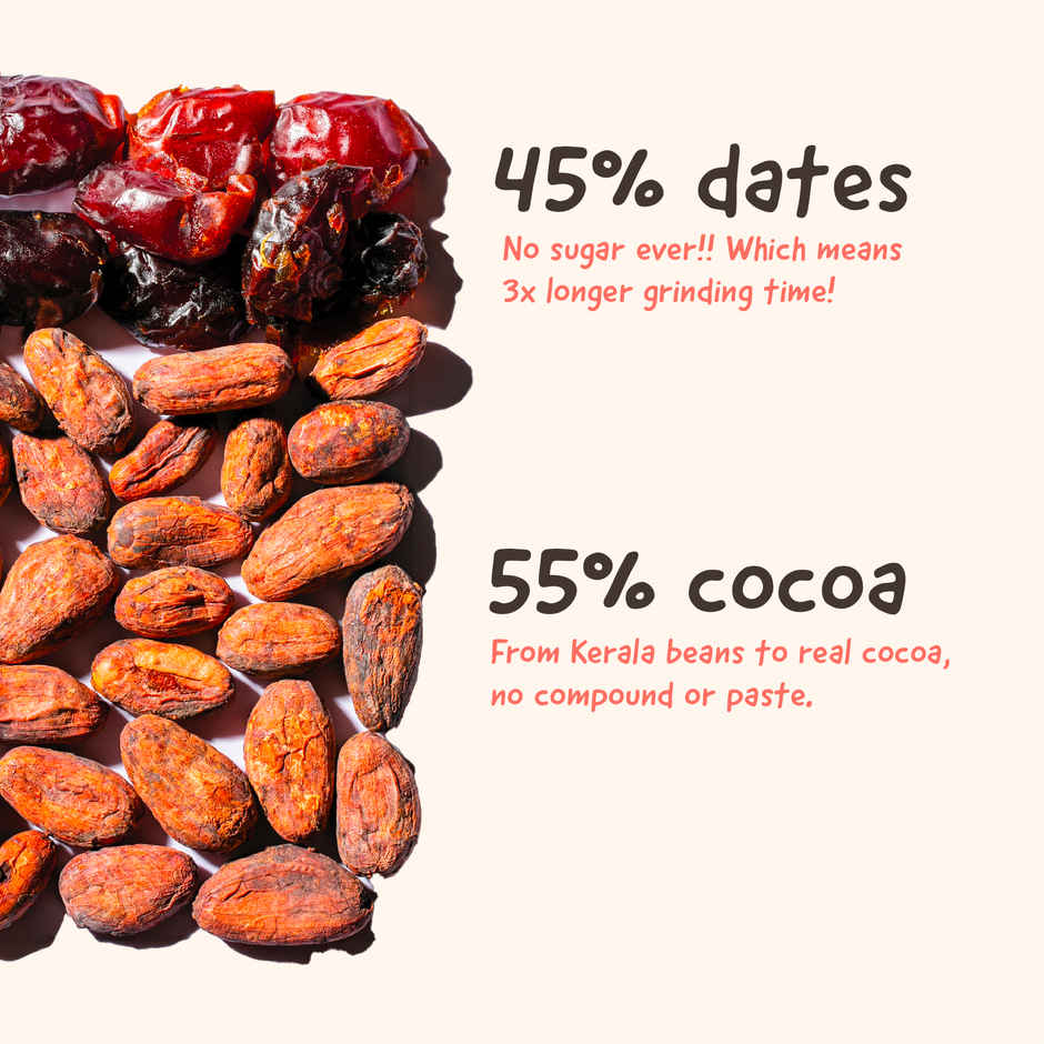 The Whole Truth Dark Cocoa Bar-  55% Dark | 80 g | Sweetened with dates