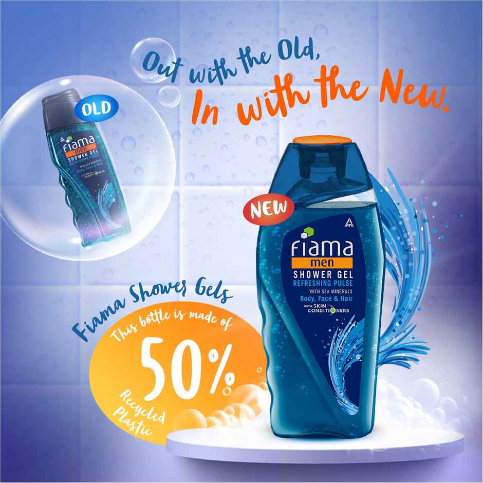 Fiama Men Body Wash Shower Gel Refreshing Pulse, with Skin Conditioners Combo