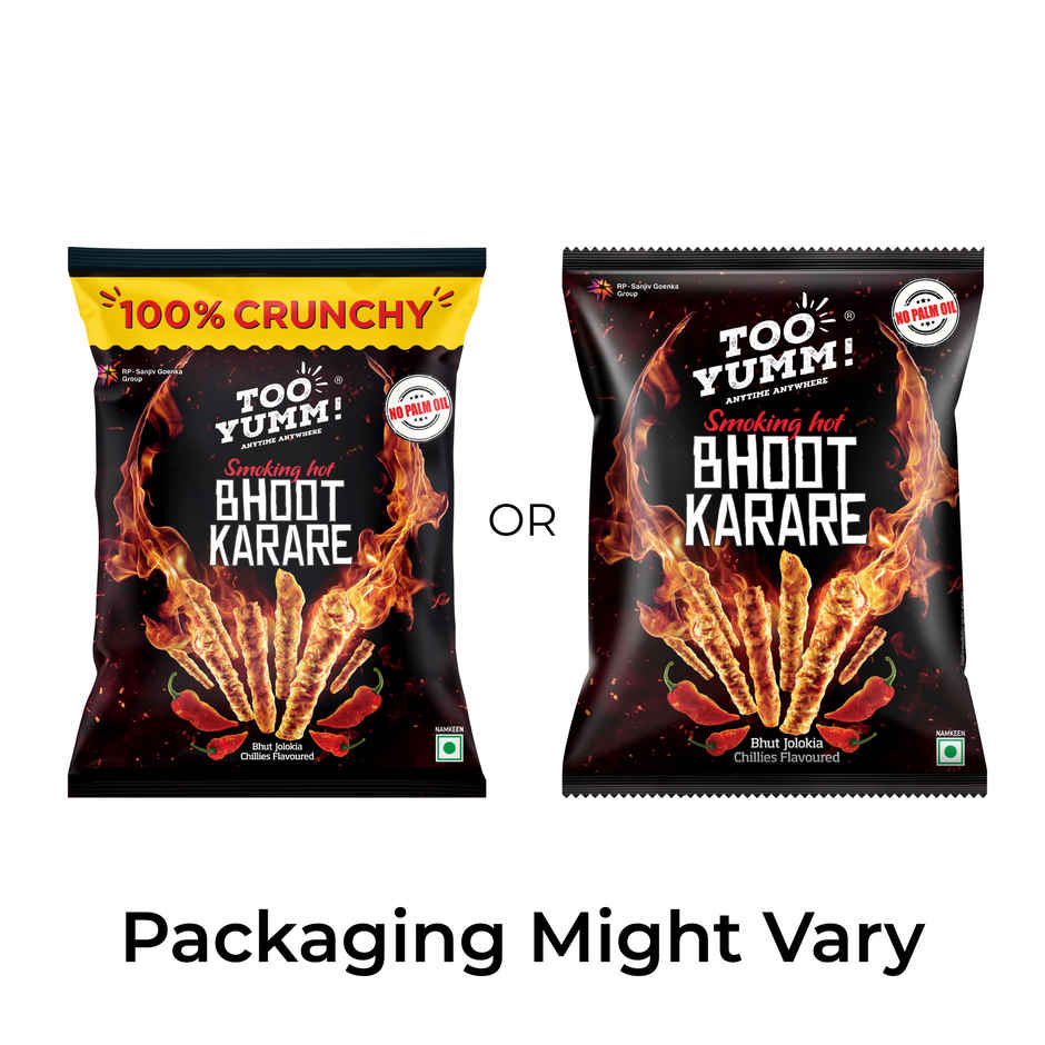 Too Yumm Smoking Hot Bhoot Karare, 60% Less Saturated Fats, No Palm Oil Healthy Crisps Namkeen