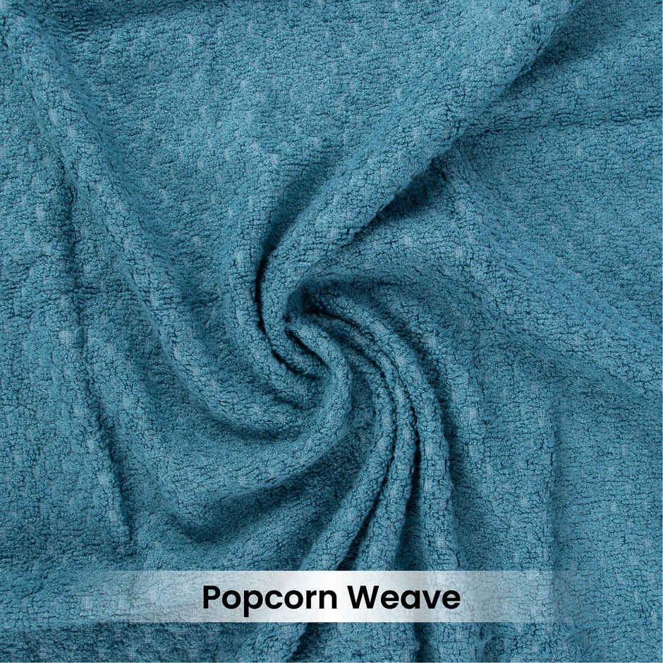 Mush Bamboo Popcorn Bath Towel 450 GSM Soft Absorbent Quick Dry Towel 70x140 cm Blue