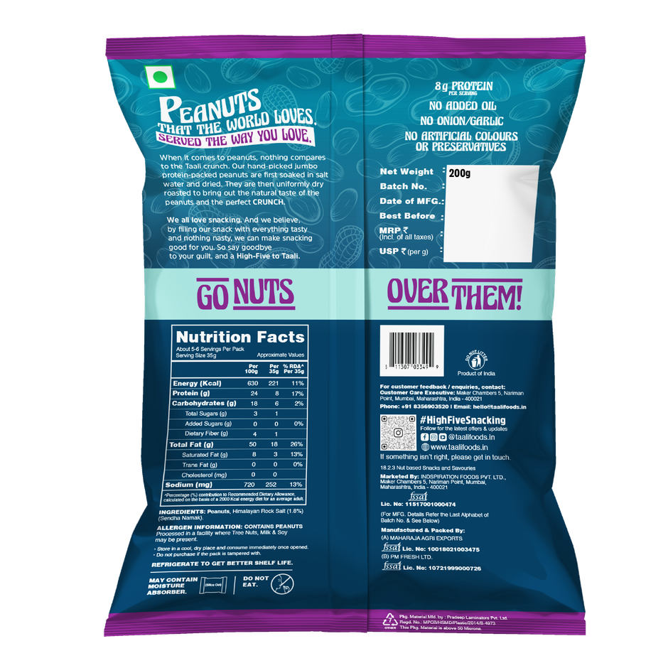 Taali Jumbo Khari Sing with Himalayan Rock Salt, Roasted Peanuts, No Palm Oil