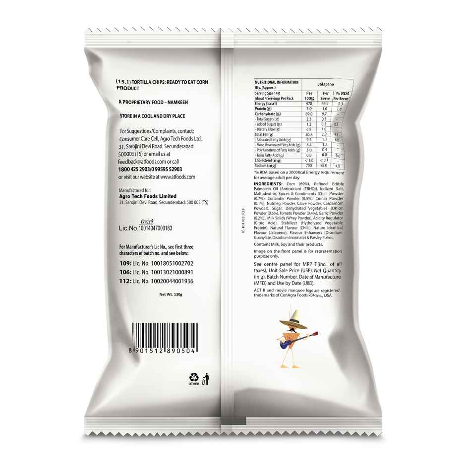 ACT II Nachoz Jalapeno, Tortilla Chips, Ready to Eat Snacks