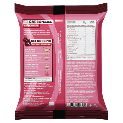 Gimi Gimi - Veg Carbonara - Veg Korean Ramen Noodles