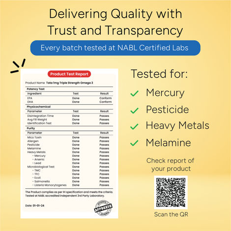 Tata 1mg Salmon Omega 3 Fish Oil Capsules Pack Of 90