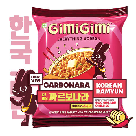 Gimi Gimi - Veg Carbonara - Veg Korean Ramen Noodles