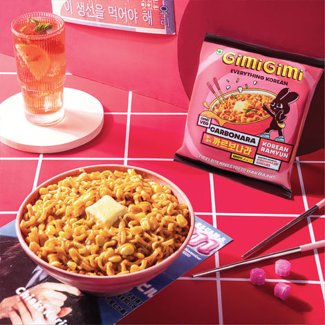 Gimi Gimi - Veg Carbonara - Veg Korean Ramen Noodles
