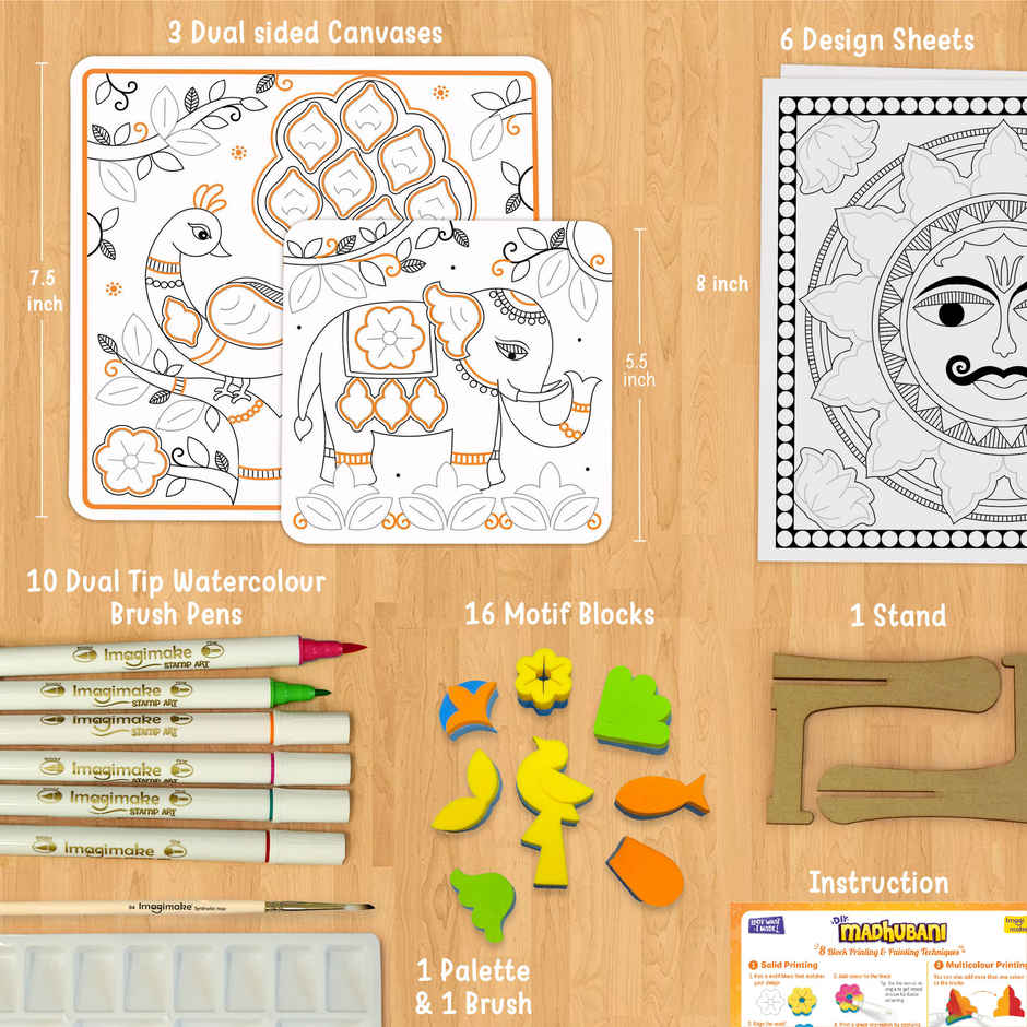 Imagimake DIY Madhubani Painting Kit | Art & Craft Toy | Creative Learning Gift for Kids