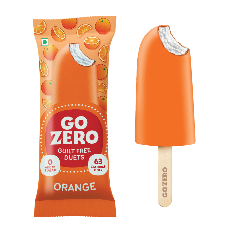 Go Zero Orange Duet Low Calorie Guilt Free Ice Cream Stick