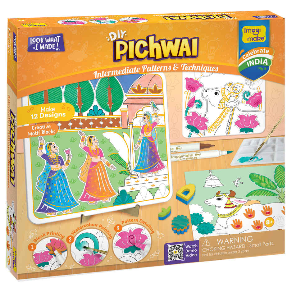 Imagimake DIY Pichwai Painting Kit | Art & Craft Toy | Traditional Art Learning Gift for Kids