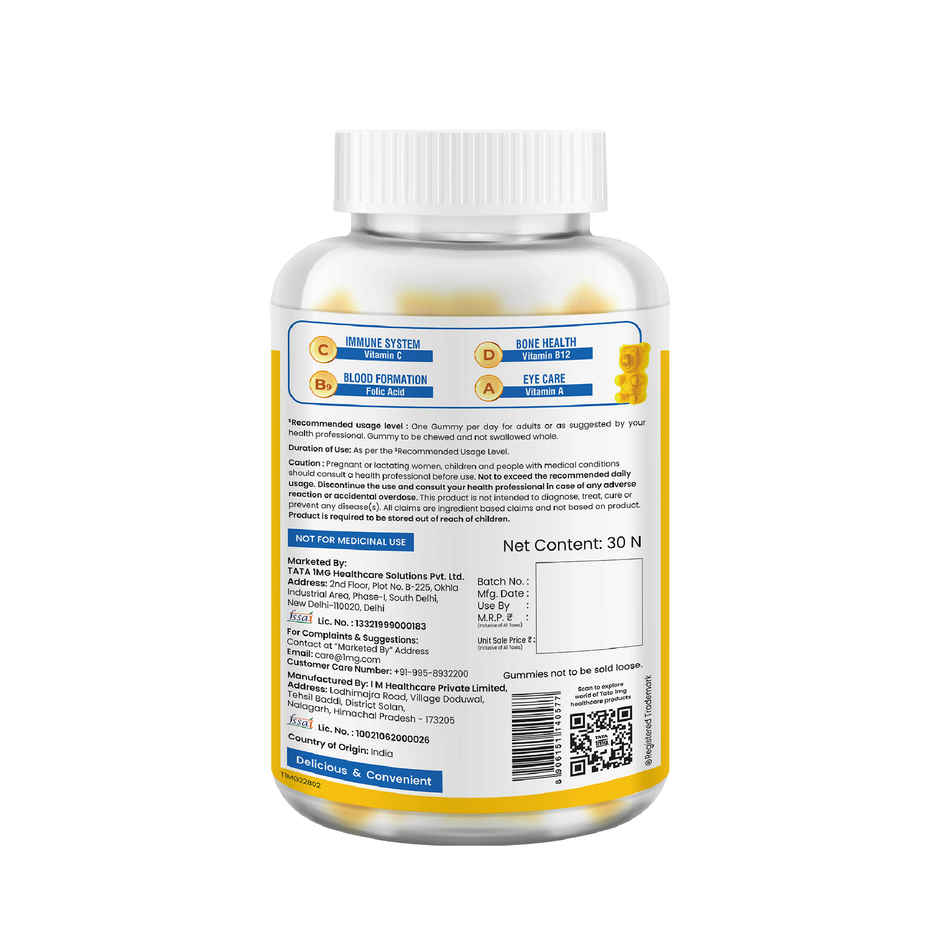Tata 1mg Multivitamin Gummies Zinc Magnesium Folic Acid Immunity Energy