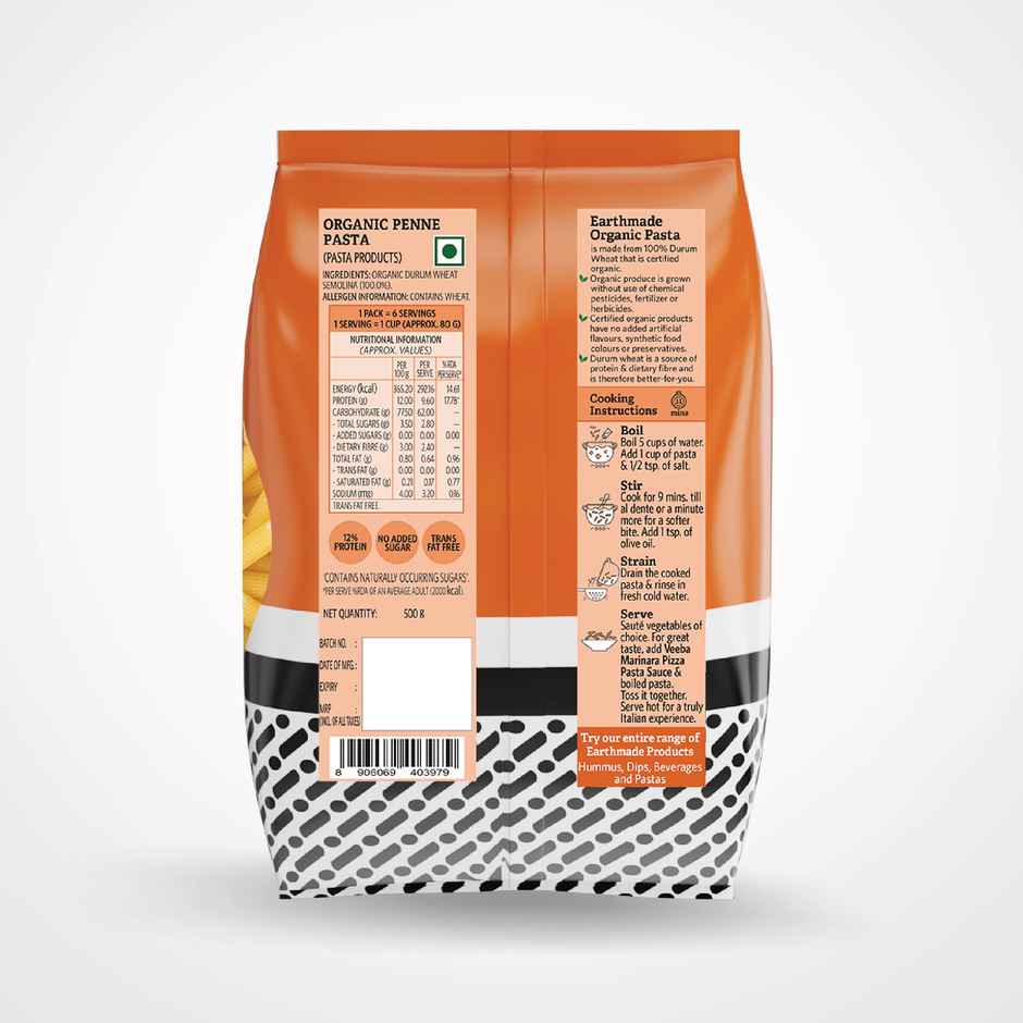Earthmade Organic Durum Wheat Pasta - Penne