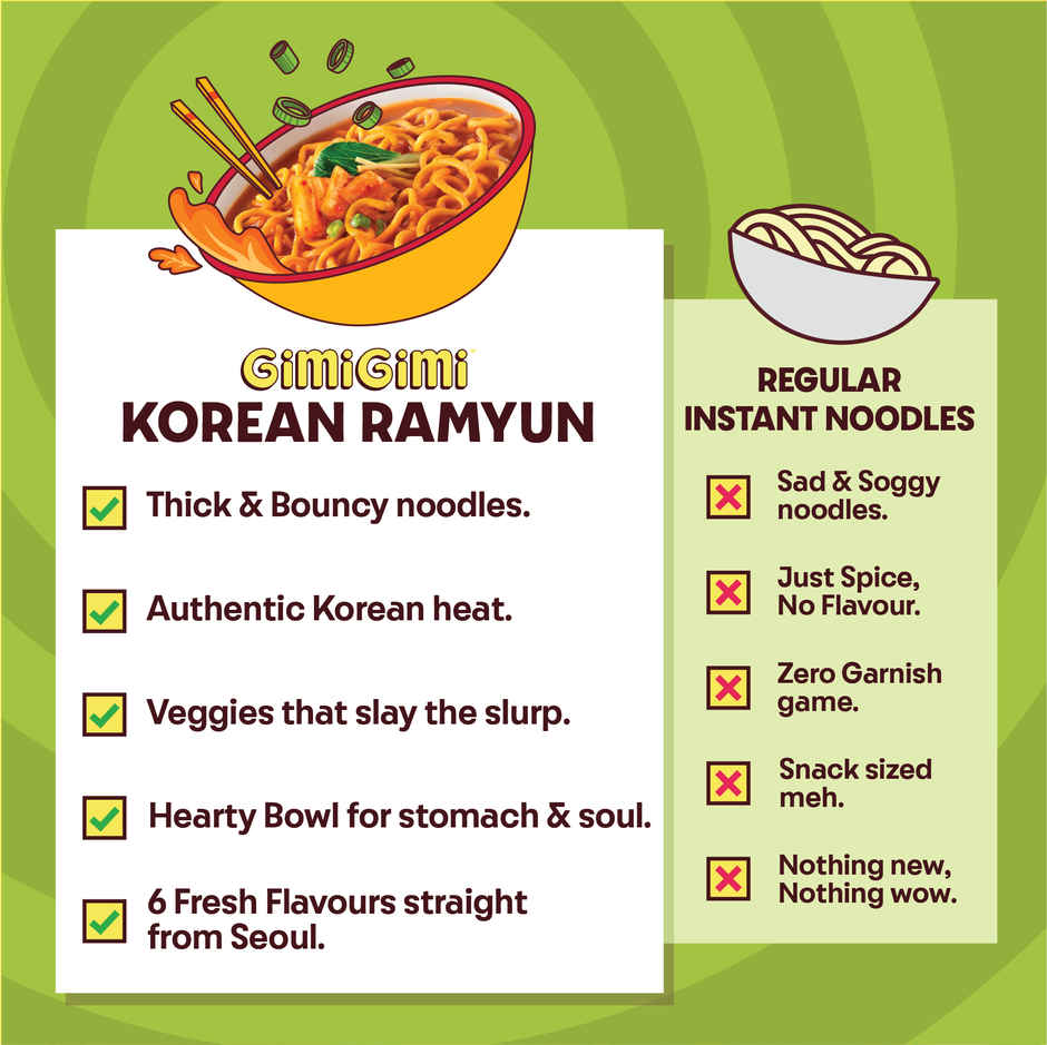 Gimi Gimi - Killer Kimchi - Veg Korean Ramen Noodles