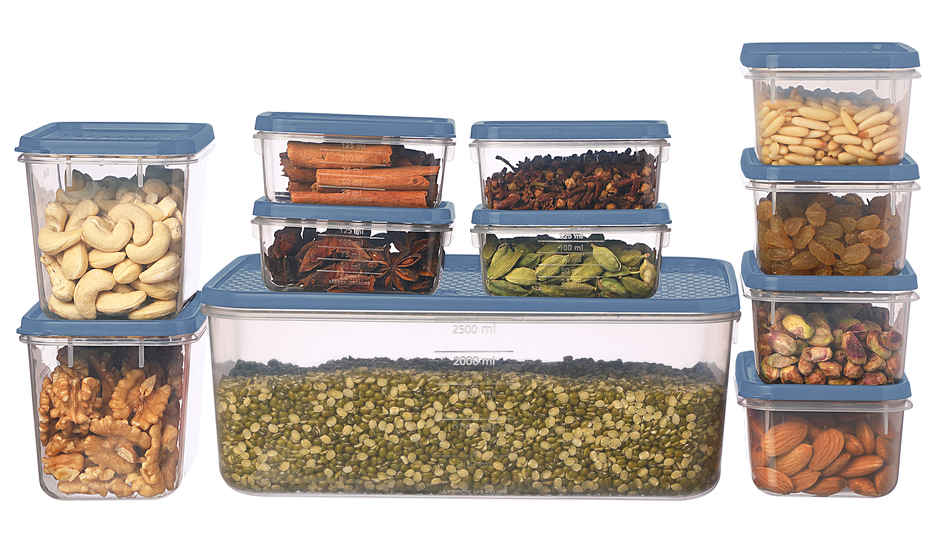 All Time Polka Storage Container Set Of 11, (5100 ml) () (11 Pc Set) (Colour May Vary)