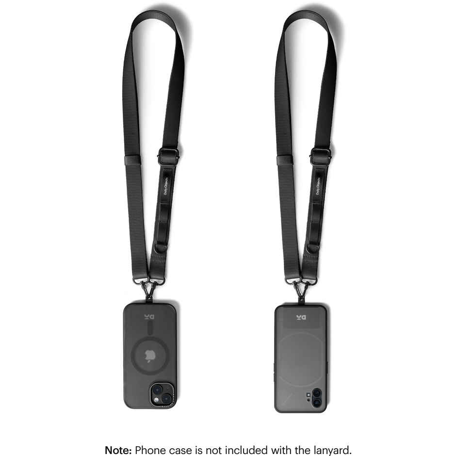DailyObjects Black Crossbody Utility Phone Lanyard - Strap