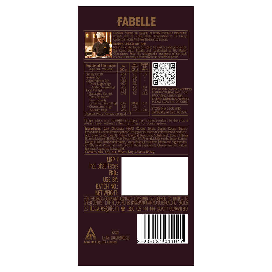 Fabelle Kunafa Dark Chocolate Crispy Kunafa And Exotic Nutty Pecans