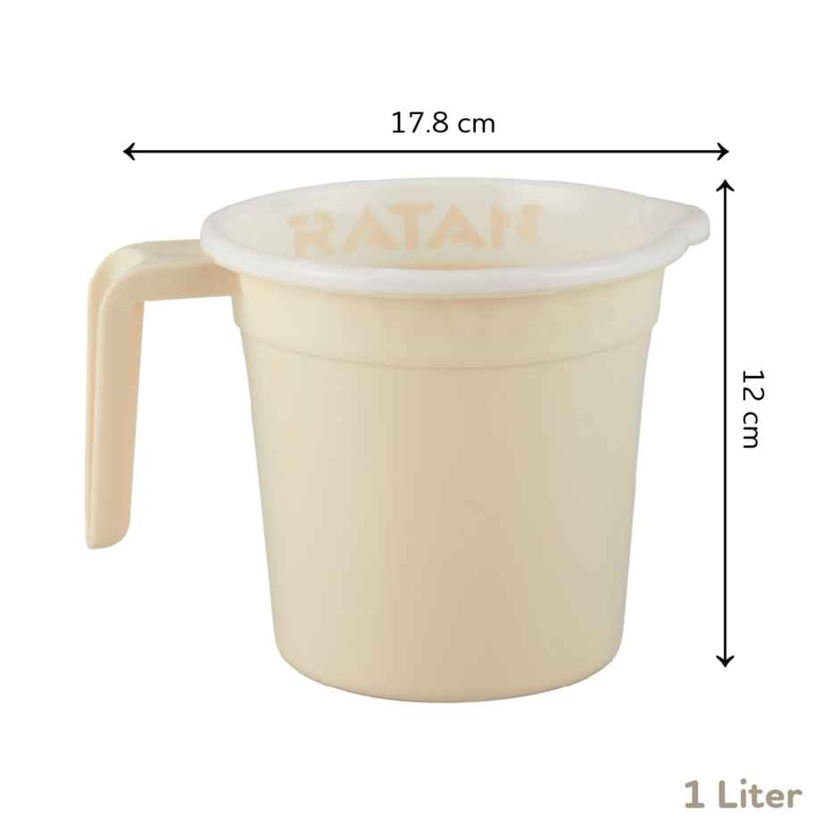 Ratan Plasticware Gloria Pack Of 1 Mug 1L -Twist Beige