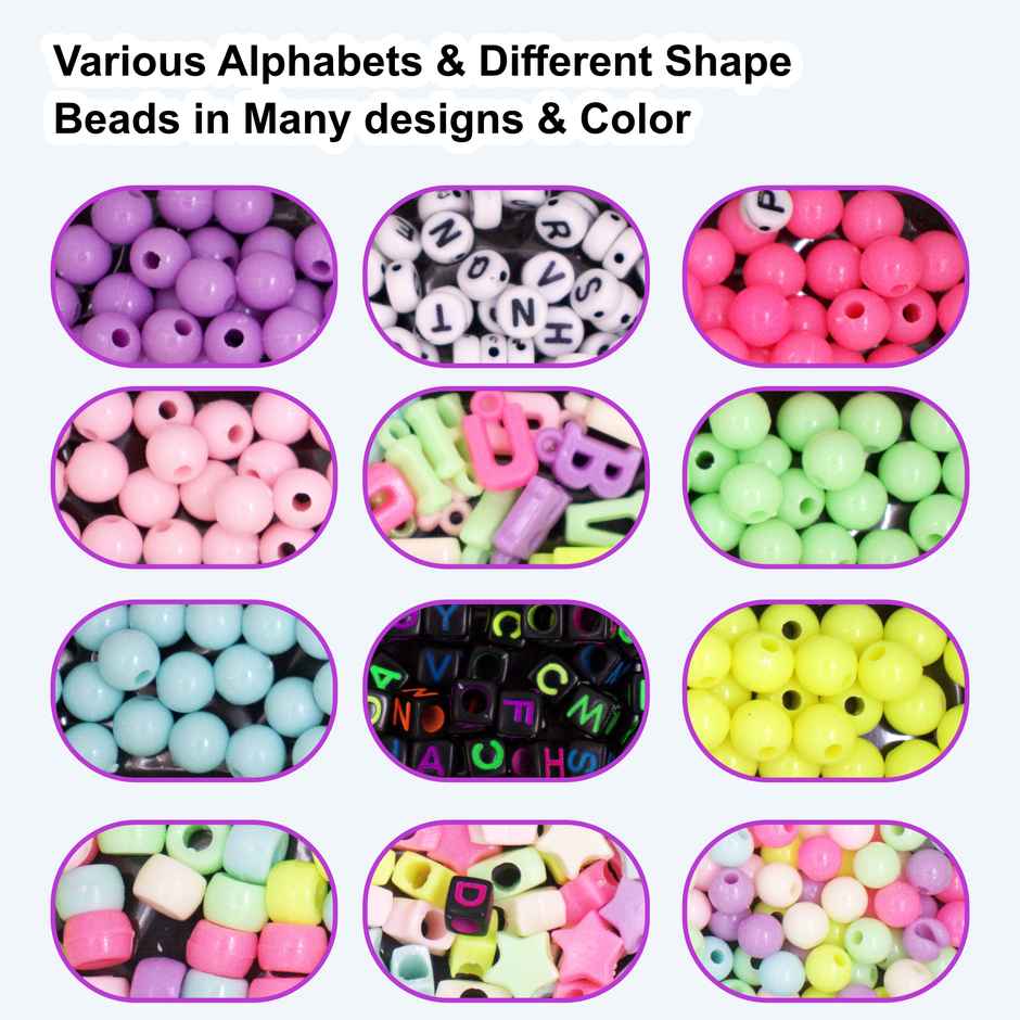 Ekta Ice Pop Beads & Charms Set, Make Your Own Personalized Bracelets & Jewelry Craft Kit for Kids