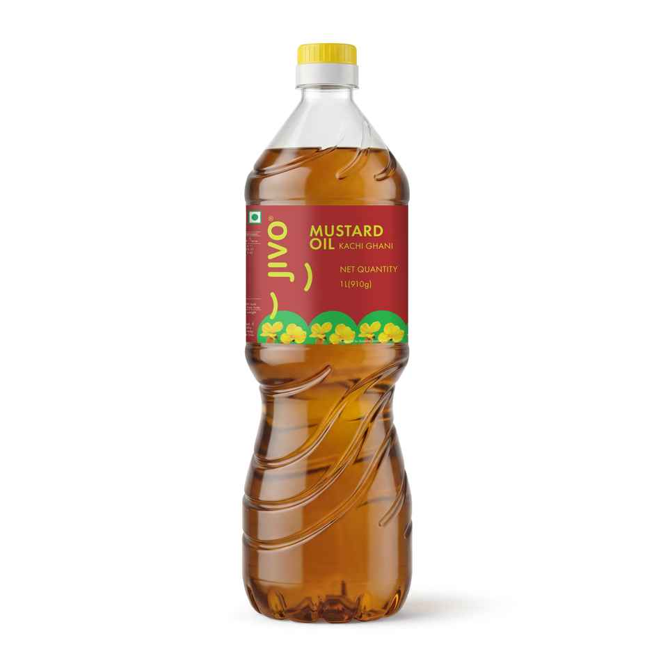 Jivo Kachi Ghani Mustard (Sarson) Cold Pressed Oil | Vitamin Fortified Cooking Oil