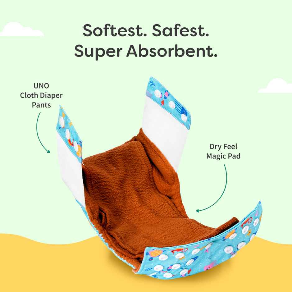 SuperBottoms UNO Pull-up Pant Style Diaper | Cloth Diaper for Babies | 3M-3Y