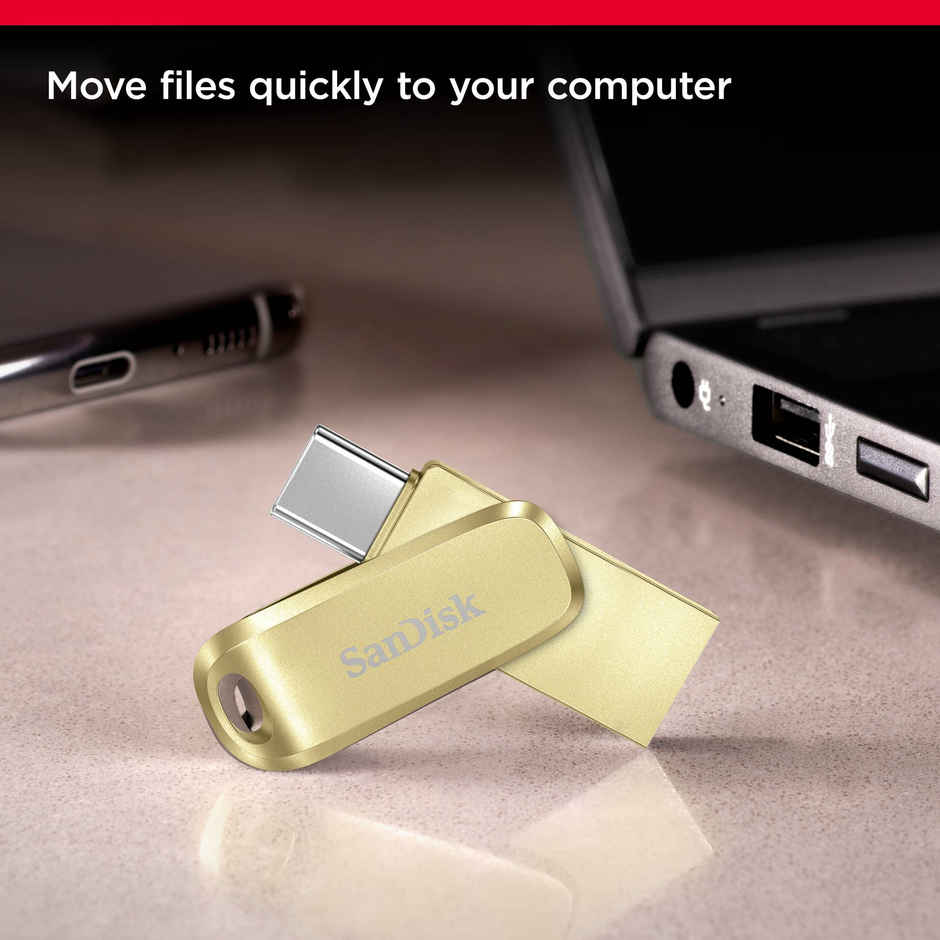 SanDisk Ultra Dual Drive Luxe 256GB Type-C OTG, 400MB/s, Gold | SDDDC4