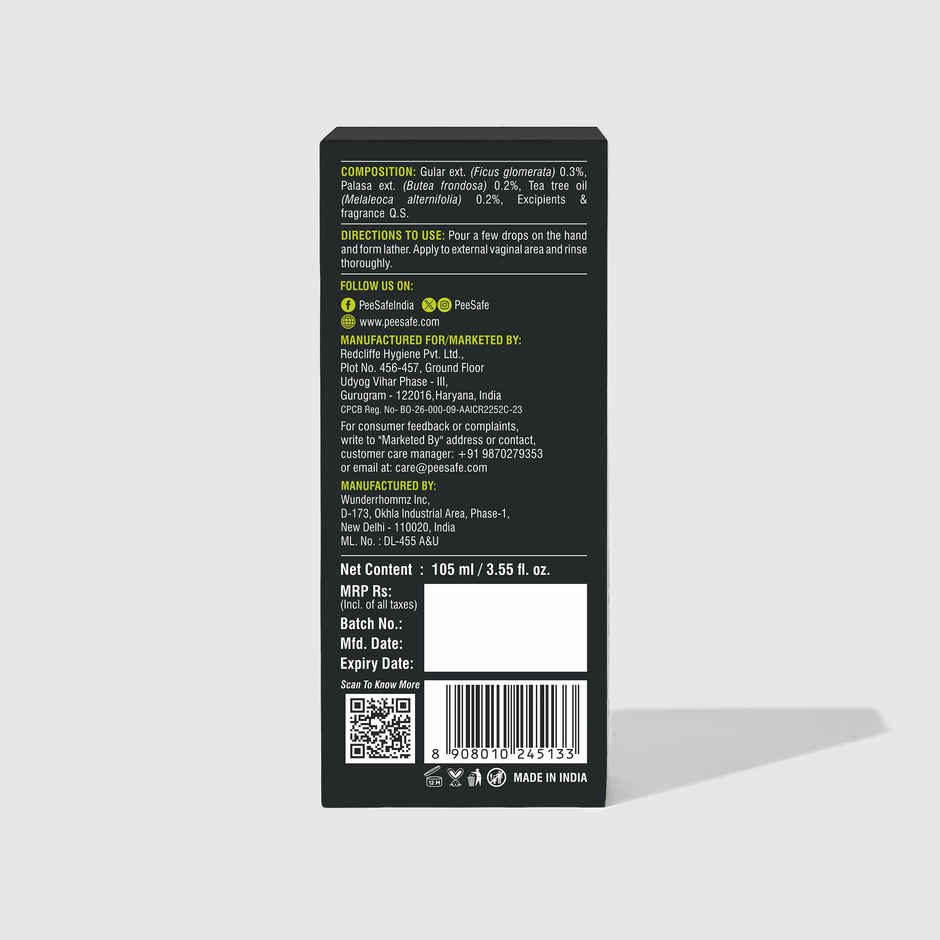 Pee Safe Natural Intimate Wash for Women | Dermatologically Tested