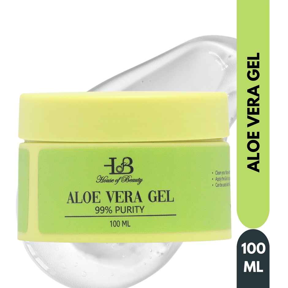 House of Beauty Pure Aloe Vera Gel-sensitive, acne prone skin treats Eczema, Psoriasis (100ml)