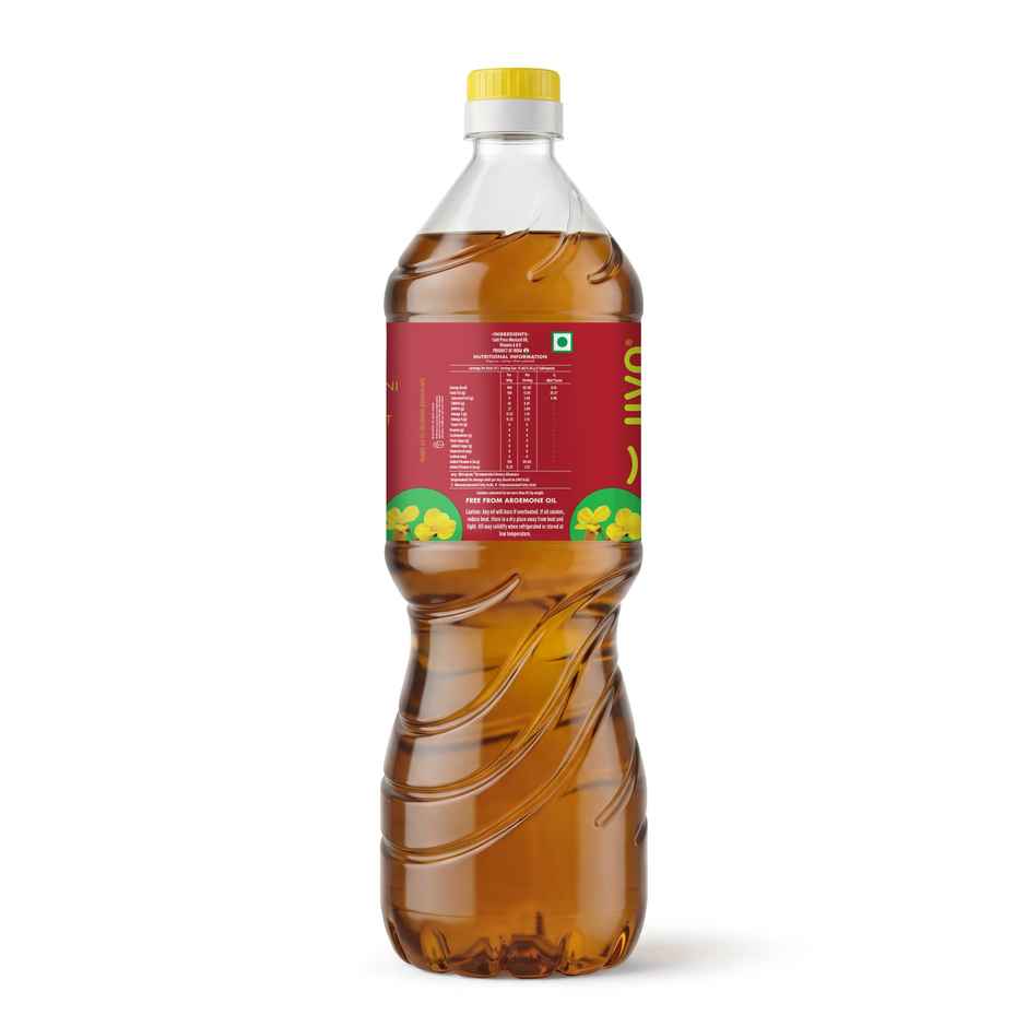 Jivo Kachi Ghani Mustard (Sarson) Cold Pressed Oil | Vitamin Fortified Cooking Oil