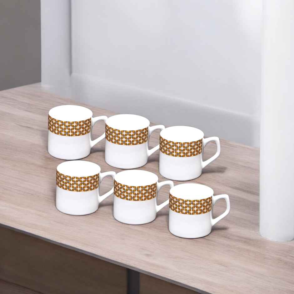 Capsicum Mug Chain Cups| 180 ml | Set Of 6