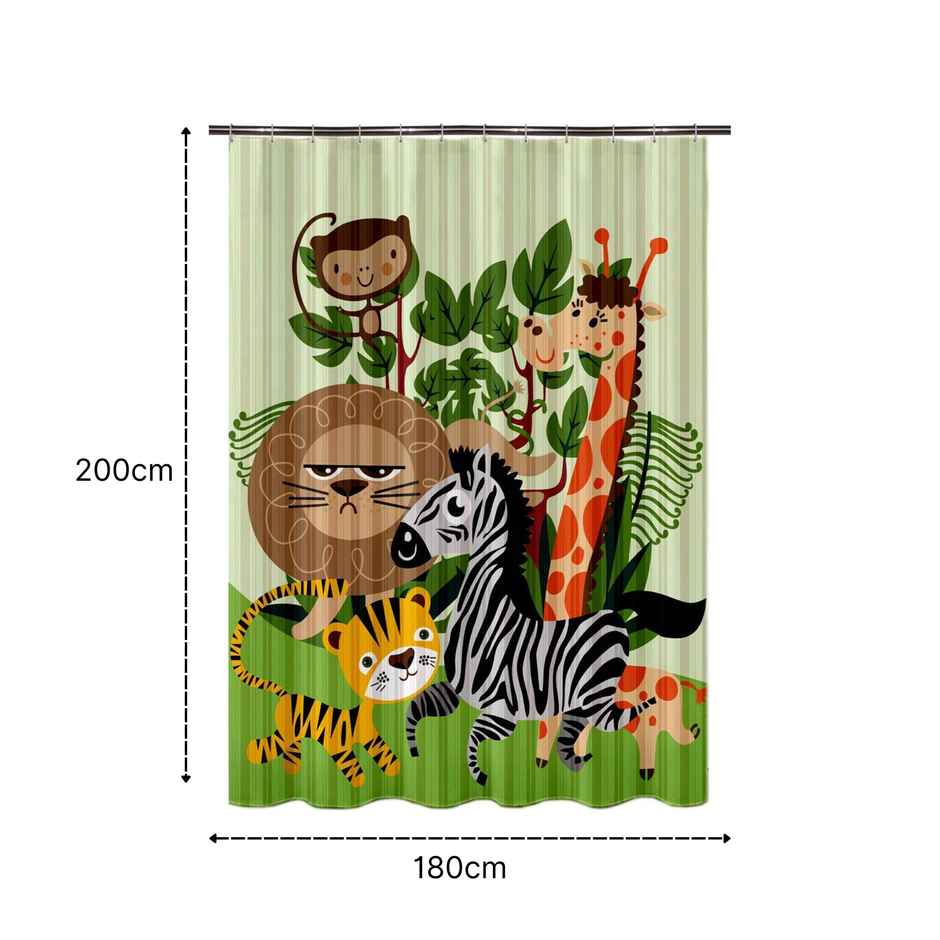 Lushomes Shower Curtain - Kids Printed | Waterproof | 12 Eyelets | No Hooks | 6 x 6.5 ft