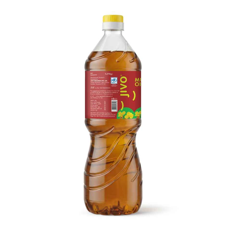 Jivo Kachi Ghani Mustard (Sarson) Cold Pressed Oil | Vitamin Fortified Cooking Oil