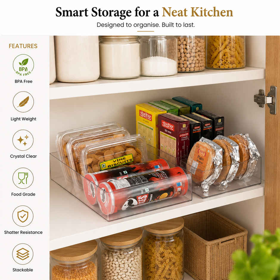 Steelo Rectangular Organizer Set | 1 Big, 1 Medium, 2 Small