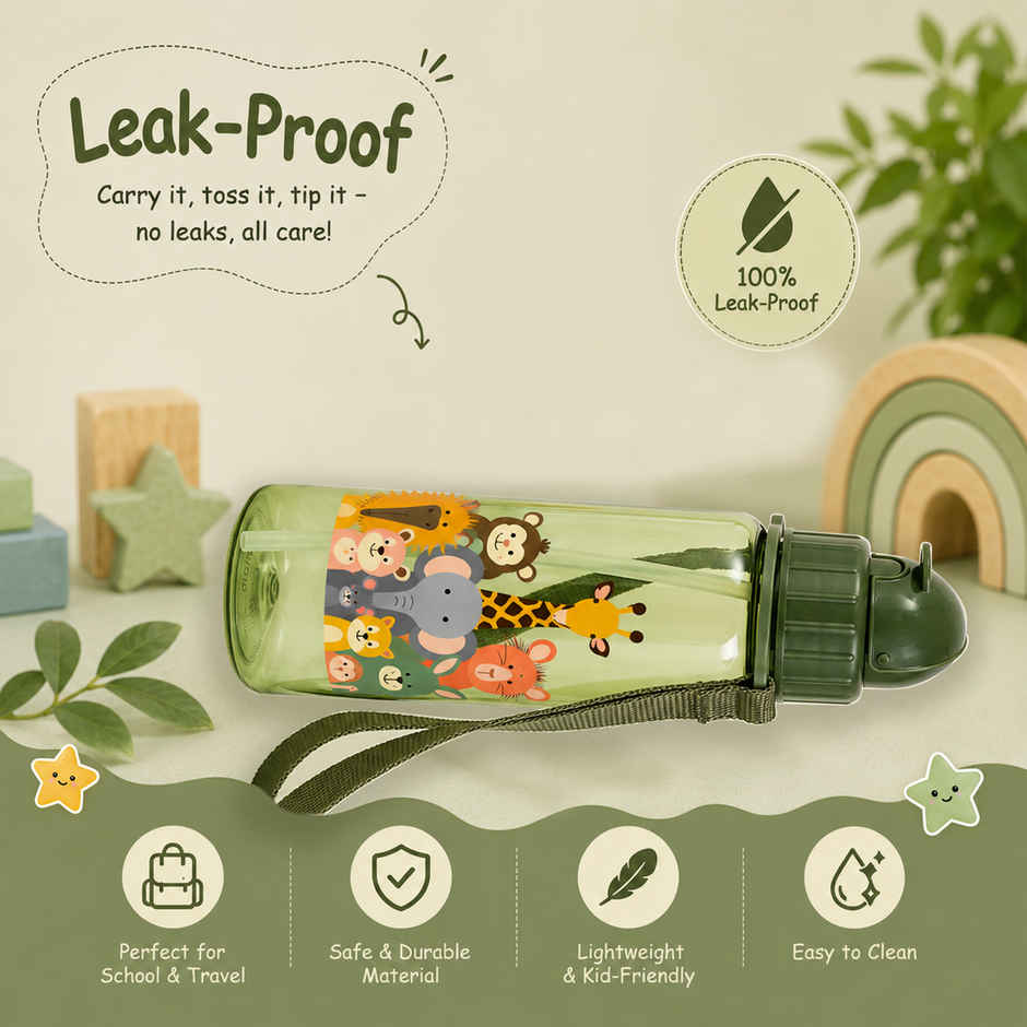 Steelo SipKid Bottle | Green with Print | 530 ml